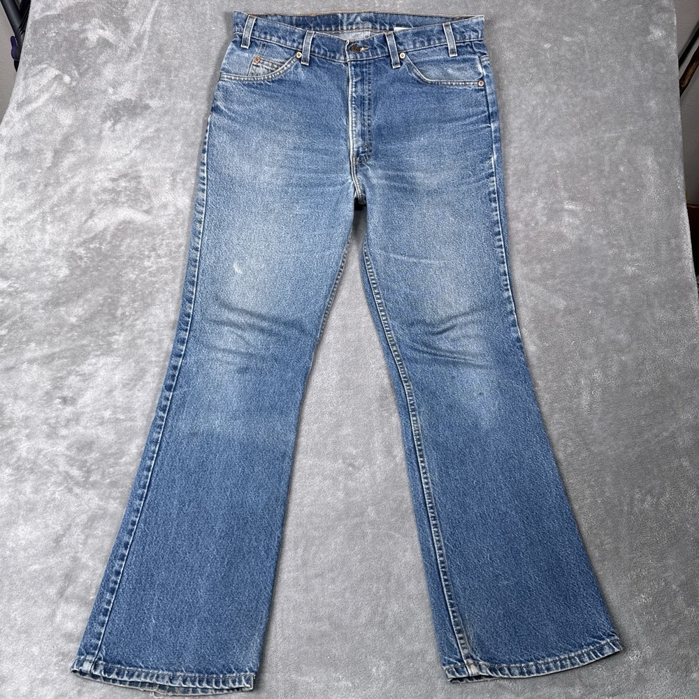 Vintage Levis Jeans Men 36x32 Fits 34x30 Orange Tab 517 Bootcut Made in USA 80s